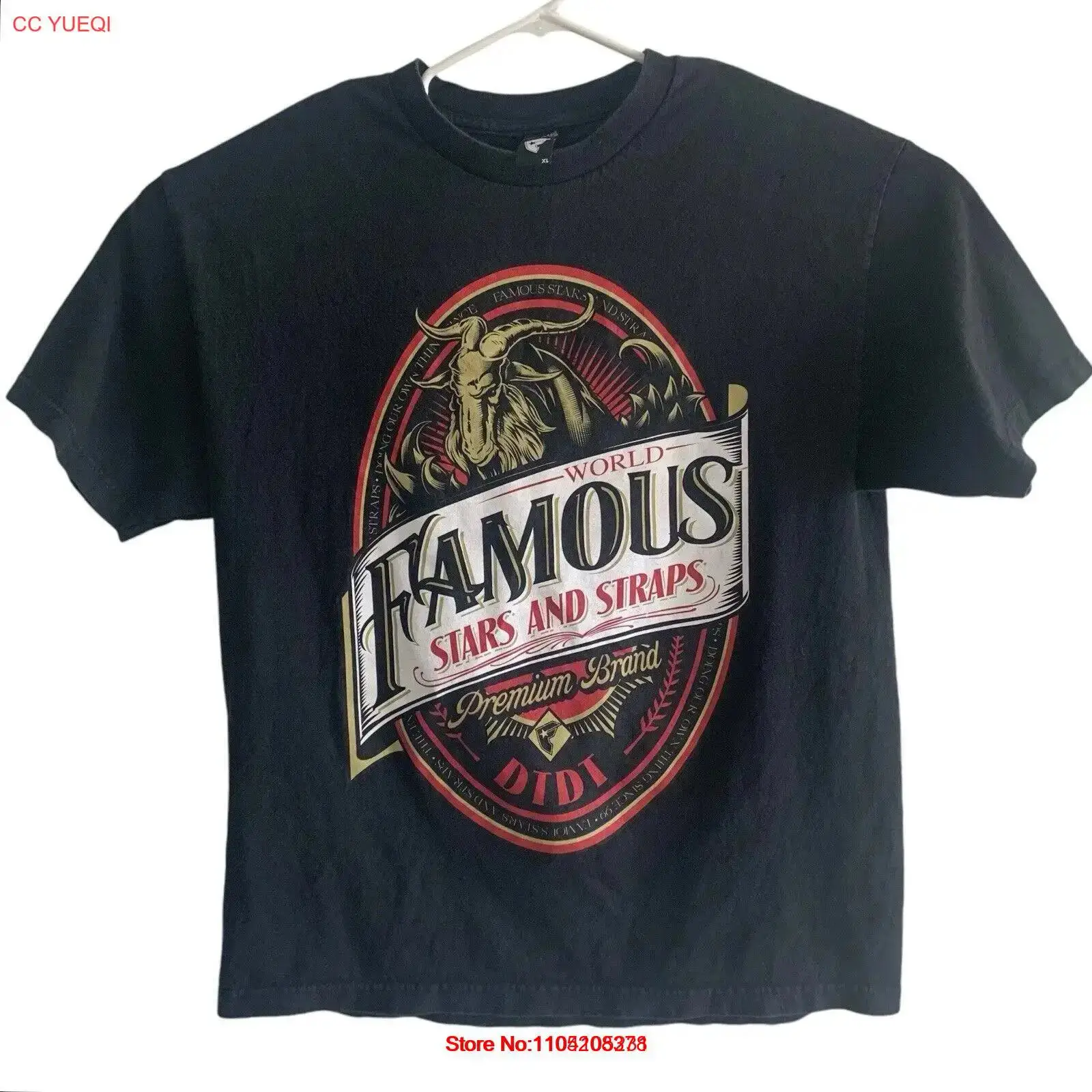 Streetwear Brand Famous - Camiseta negra de marca Premium XL